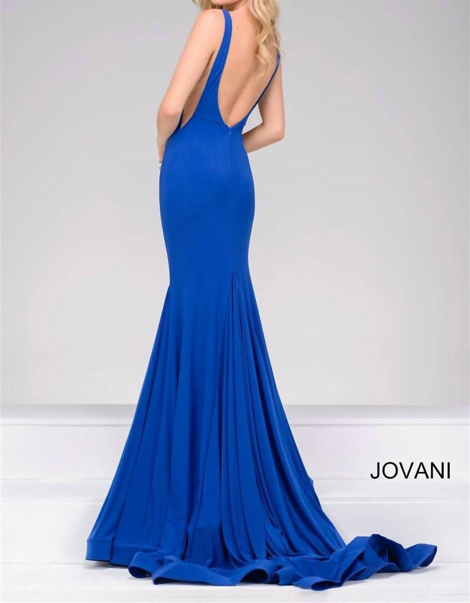 Jovani - Sleeveless Jersey Maxi Dress