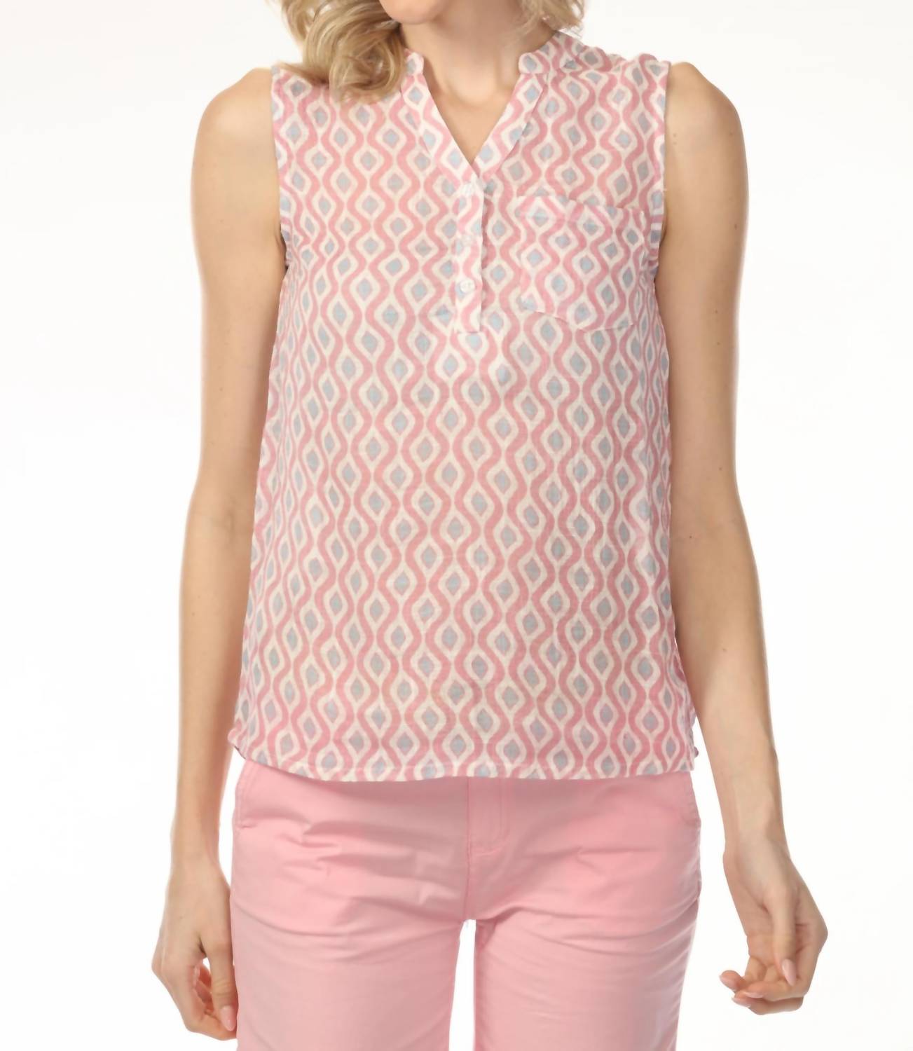 Charlie B - Printed Gauze Sleeveless Shirt