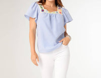 Coco + Carmen - Amy Top With Crochet Trim