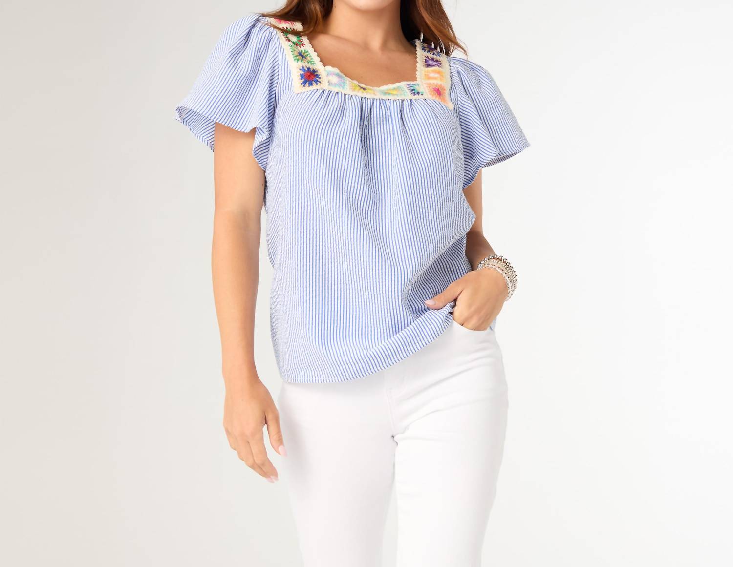 Coco + Carmen - Amy Top With Crochet Trim