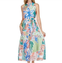 Jade - Pleated Neck Maxi Dress