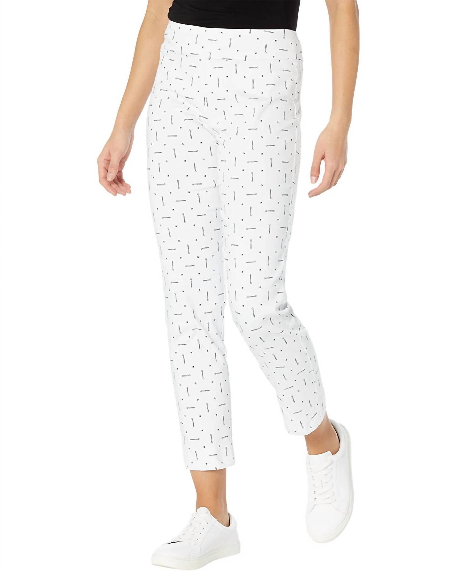 Krazy Larry - Pull-on Printed Ankle Pants