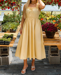 By Together Libra Flare Midi Dress in yellow - women's dress - alternate view