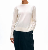 White + Warren Cashmere Crew Sweater in soft white - women's sweater