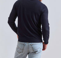 Fioroni Cashmere Duvet Cashmere Crewneck Sweater in navy - women's sweater - detail view