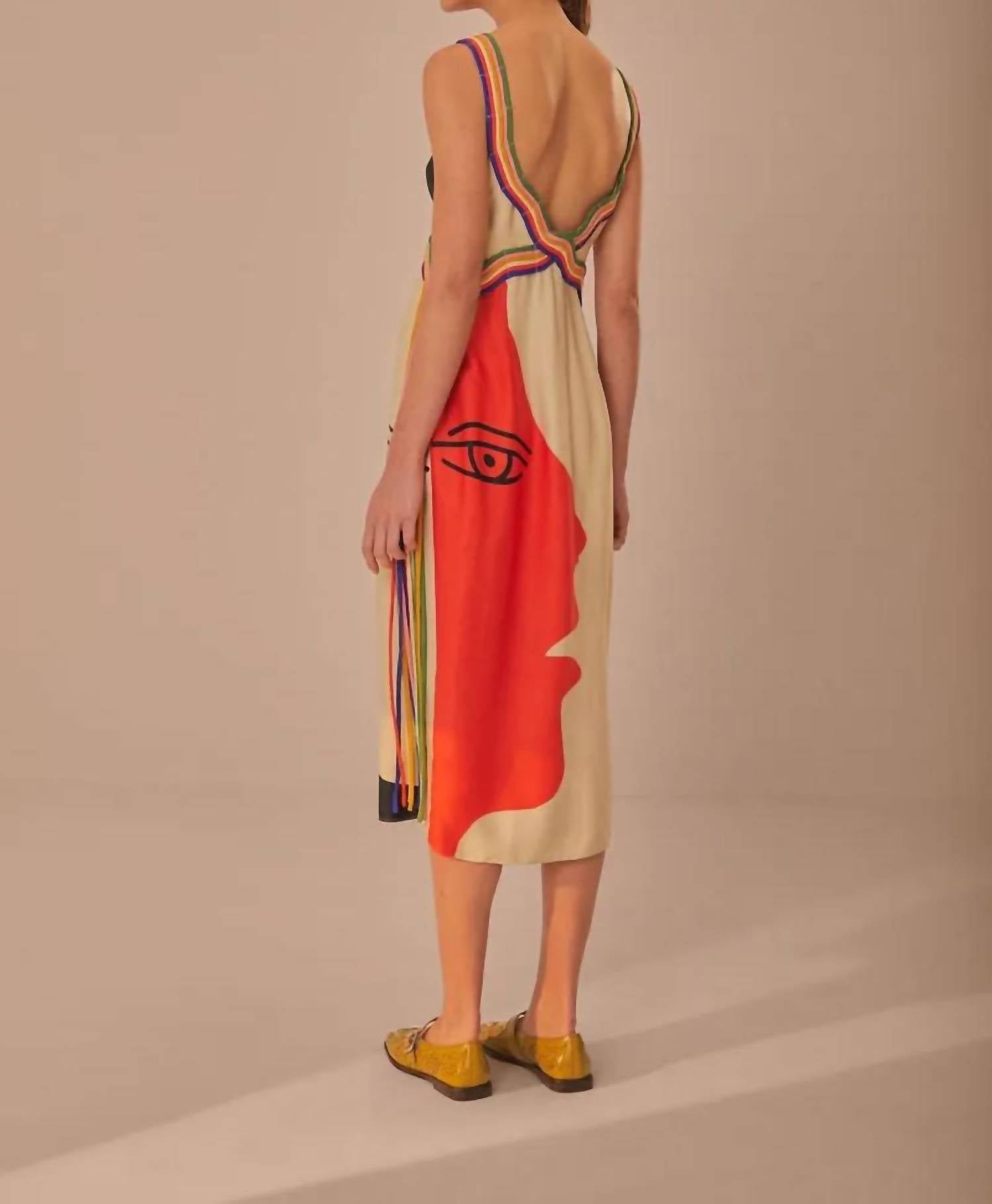 Farm Rio - Multicolor Sleeveless Midi Dress