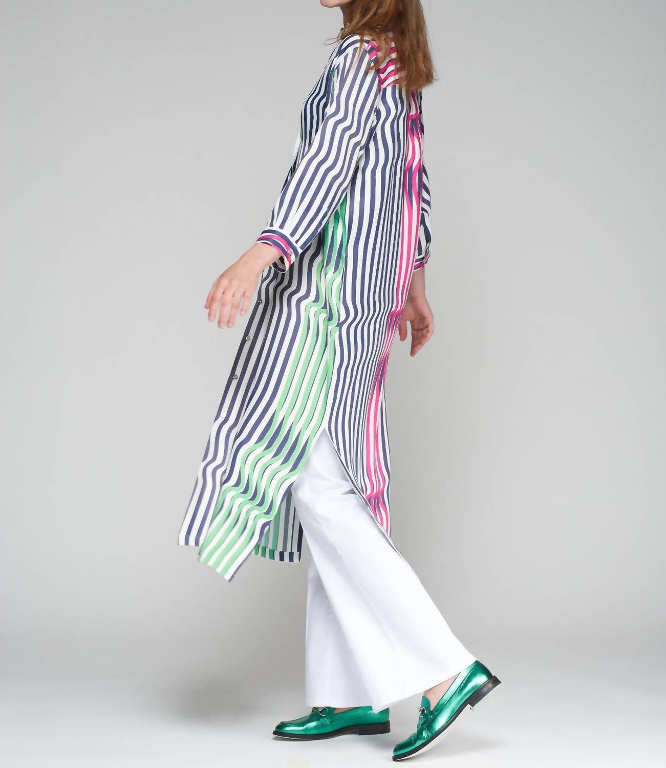 Vilagallo - Wavy Striped Printed Dress