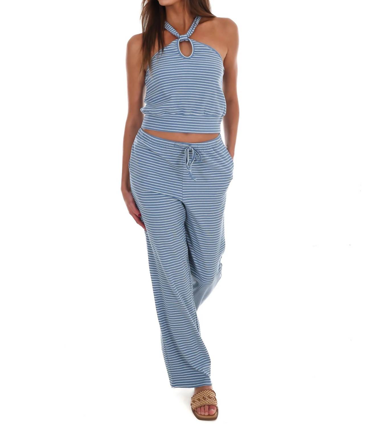 Bailey Rose - Women's All That And More Stripe Halter Top