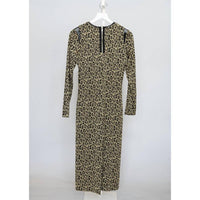 LE SUPERBE Women's Kate Dress in leopard gold knit - women's dress - detail view
