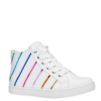 Nina Girls Gwen Side Zip High Top Sneakers in rainbow smooth - kids' sneaker