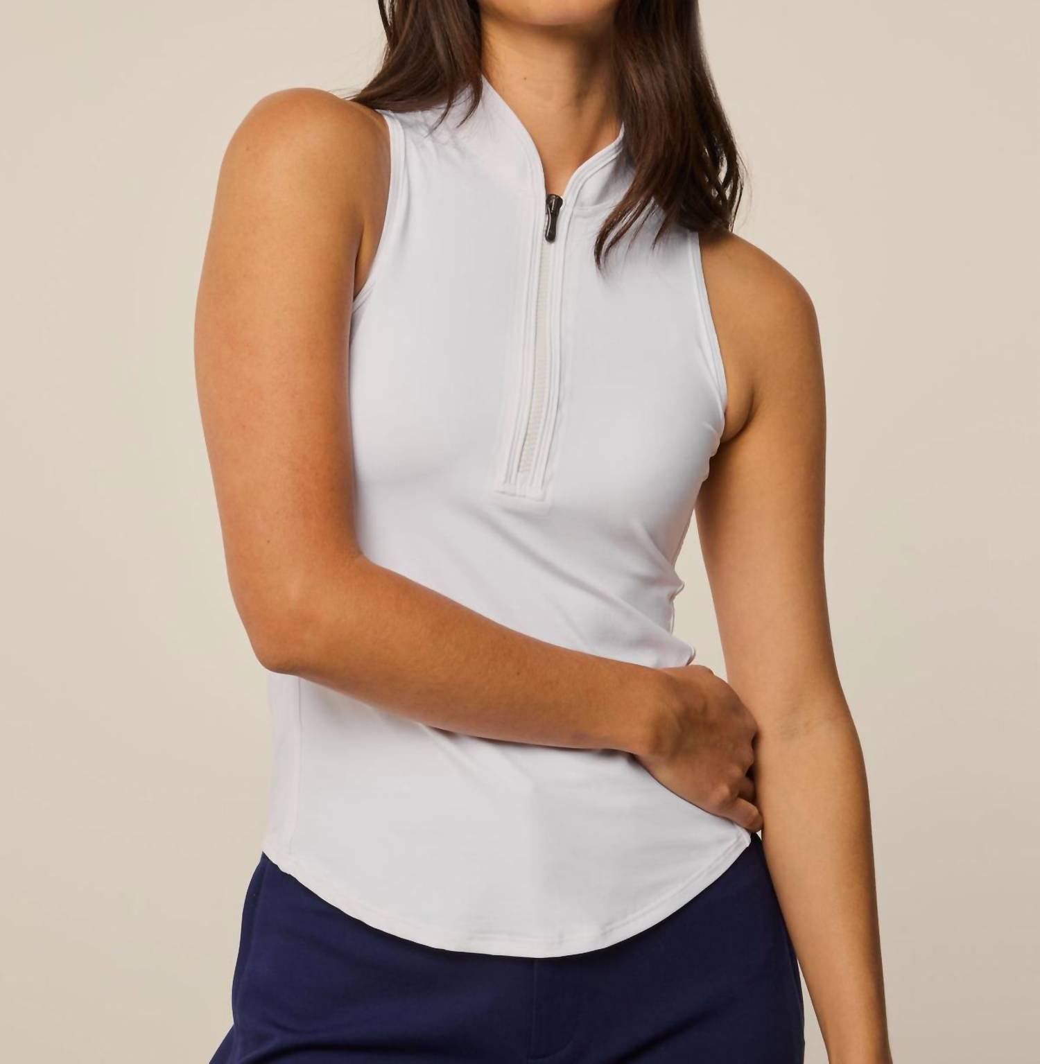 Greyson Clothiers - Sleeveless Vesta Mock Neck Top
