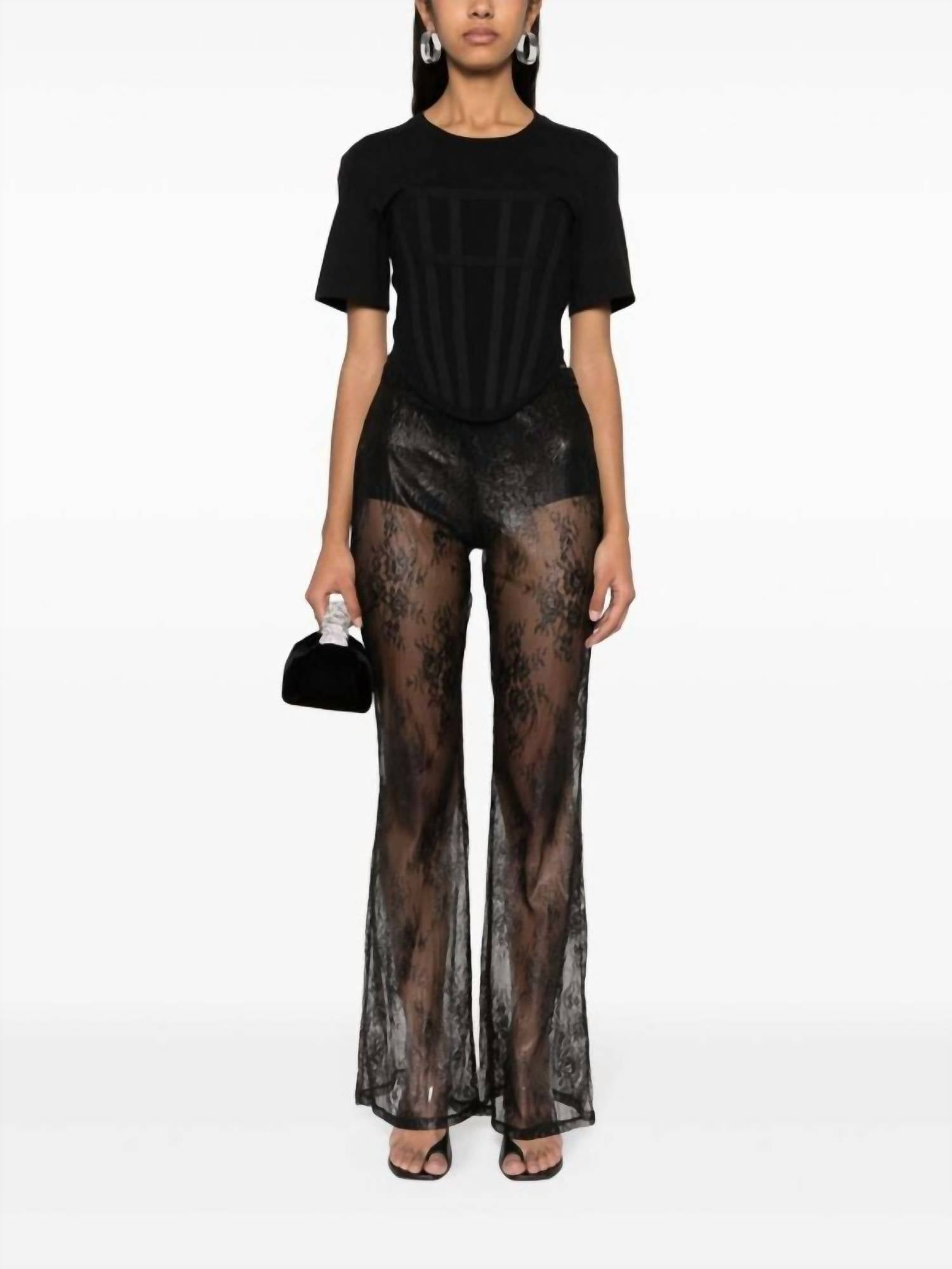 Pinko - Lace Flare Floral Trouser