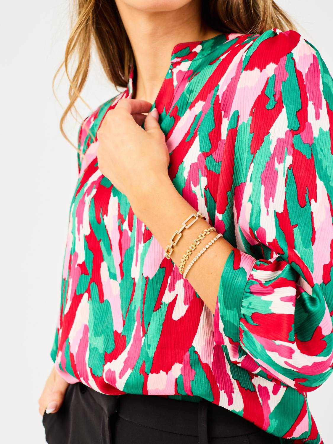Mary Square Tamyrn Chic Top in pink with a twist - women's blouse - alternate view