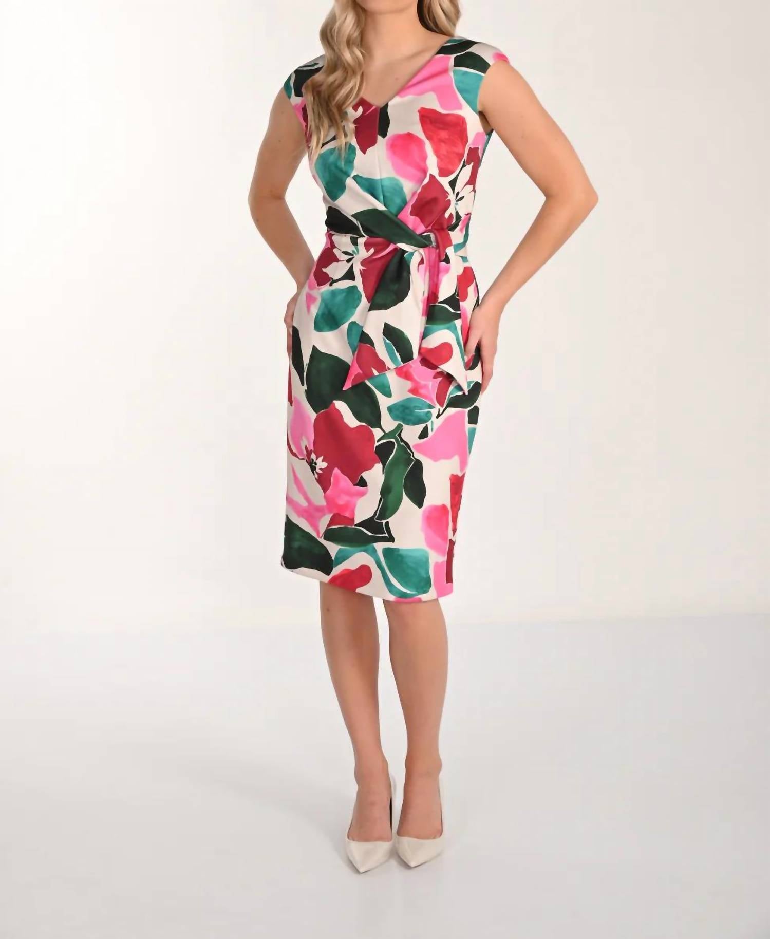 Frank Lyman - Sleeveless Floral Sheath Dress