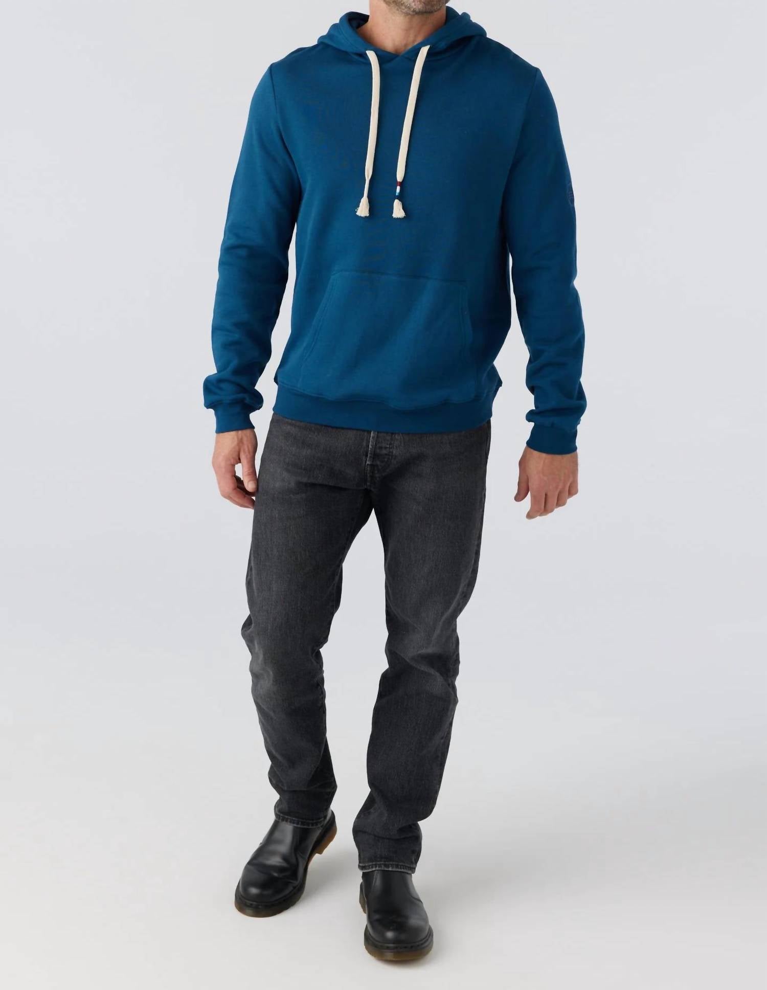 SOL ANGELES Essential Waves Pullover Hoodie in lagoon - men's shirt - view 5
