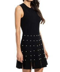 Adore - Pearl Detailing Sleeveless Mini Dress
