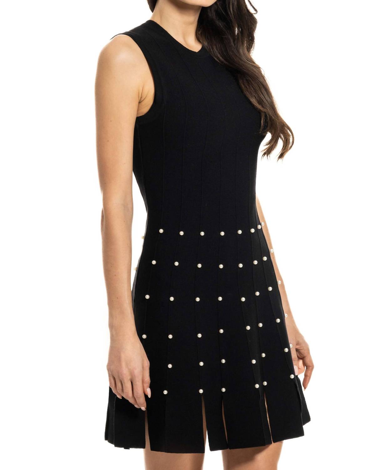 Adore - Pearl Detailing Sleeveless Mini Dress