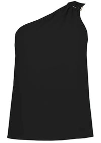 bishop + young Women's One Shoulder Top in black - women's t-shirt