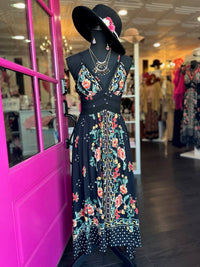 Angie - Sleevless Flowered Midi Dress