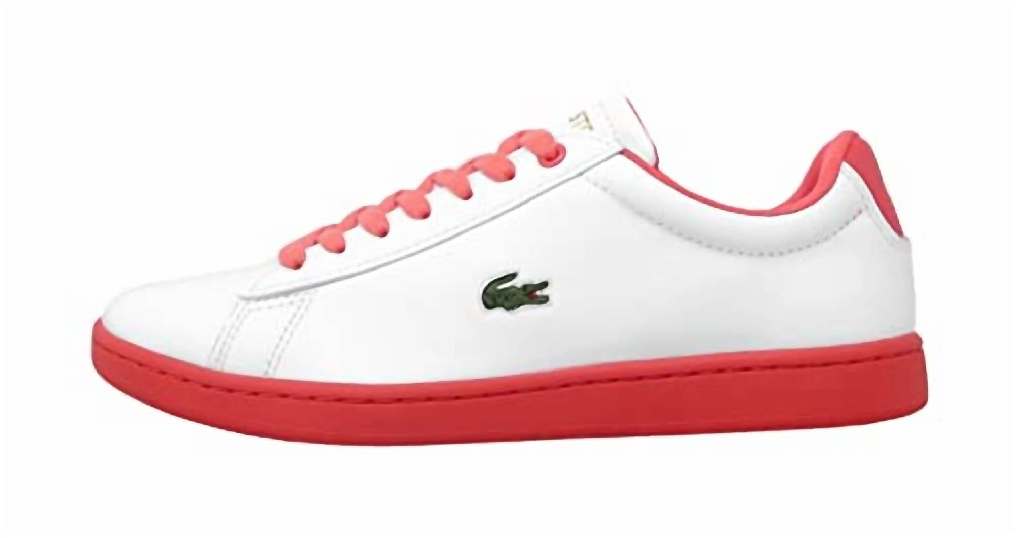 LACOSTE Women's Hydez Athletic Tennis Sneakers in white pink - women's sneaker - alternate view