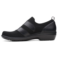 Clarks Women's Sashlyn Edge Loafer in black knit - women's flats - alternate view