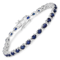 Diana M Jewels Women's Oval Natural Sapphire Bracelet (6.03 Ct) - Elegant in 14k white gold - women's jewelry