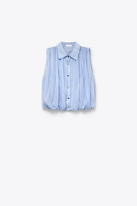 Q2 - Beatrice Chiffon Pleated Sleeveless Regular Fit Blouse