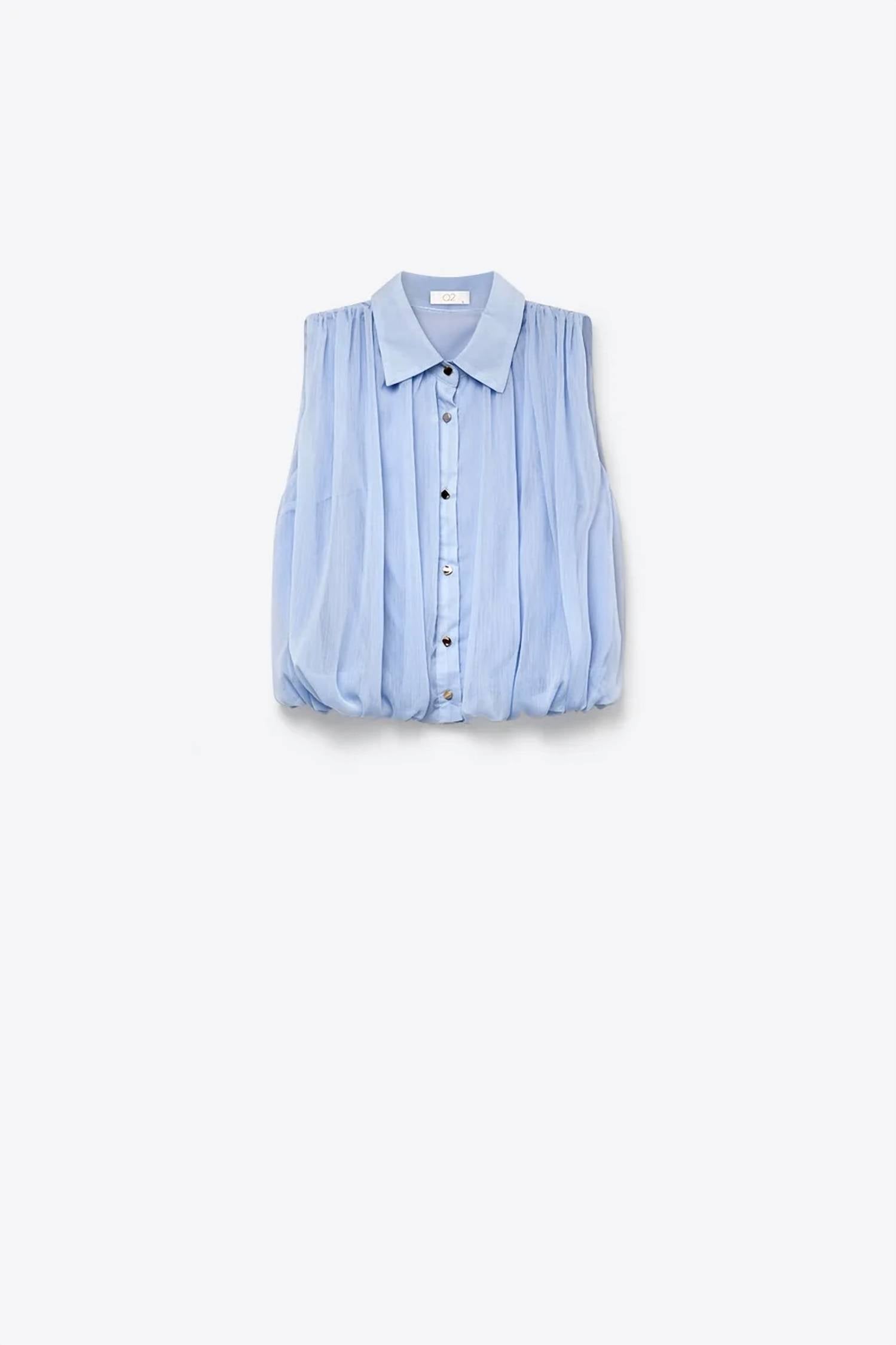 Q2 - Beatrice Chiffon Pleated Sleeveless Regular Fit Blouse