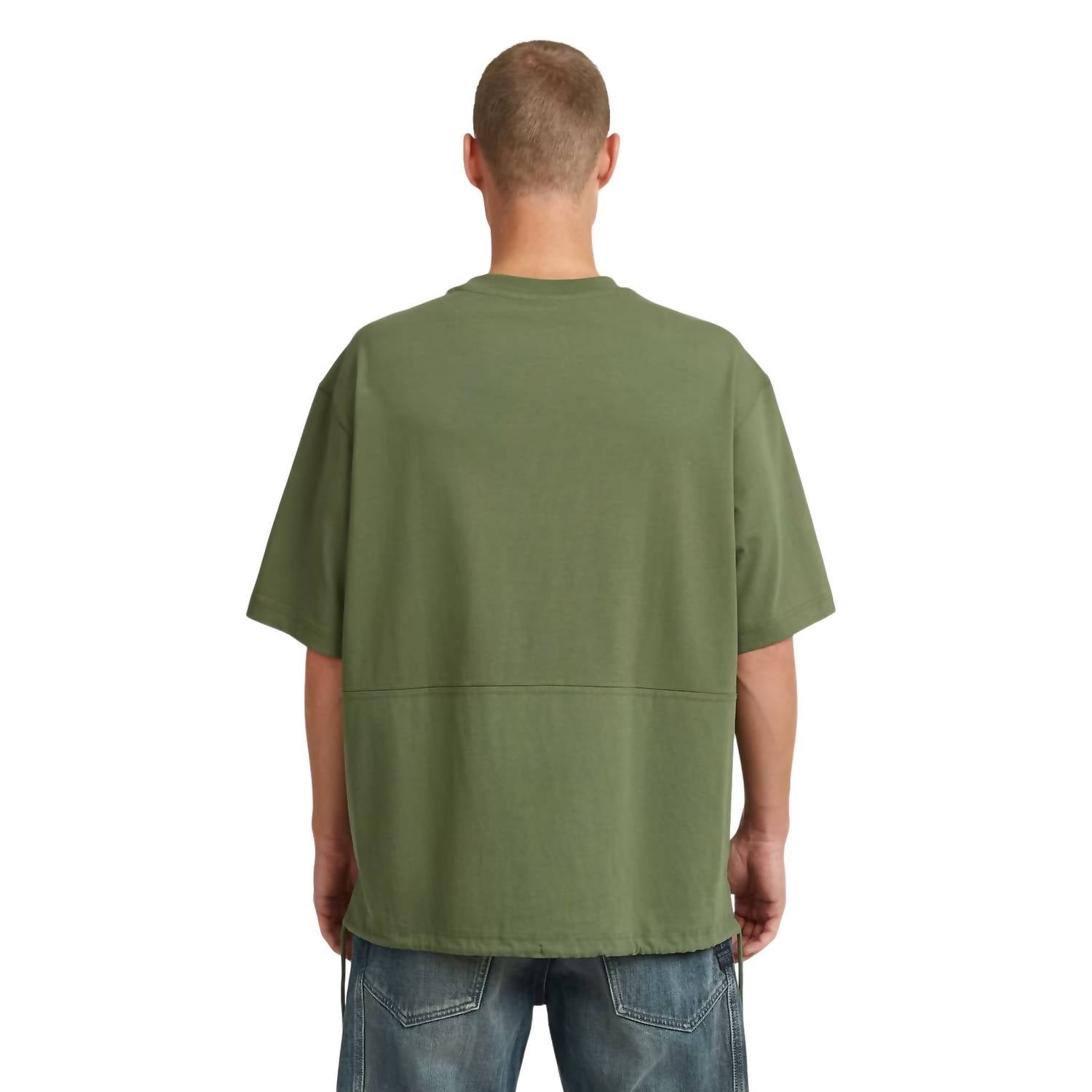 G-Star Woven Mix Boxy T-shirt in green - men's t-shirt - detail view