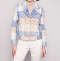 Charlie B - Plaid Bouclé Knit Short Coat