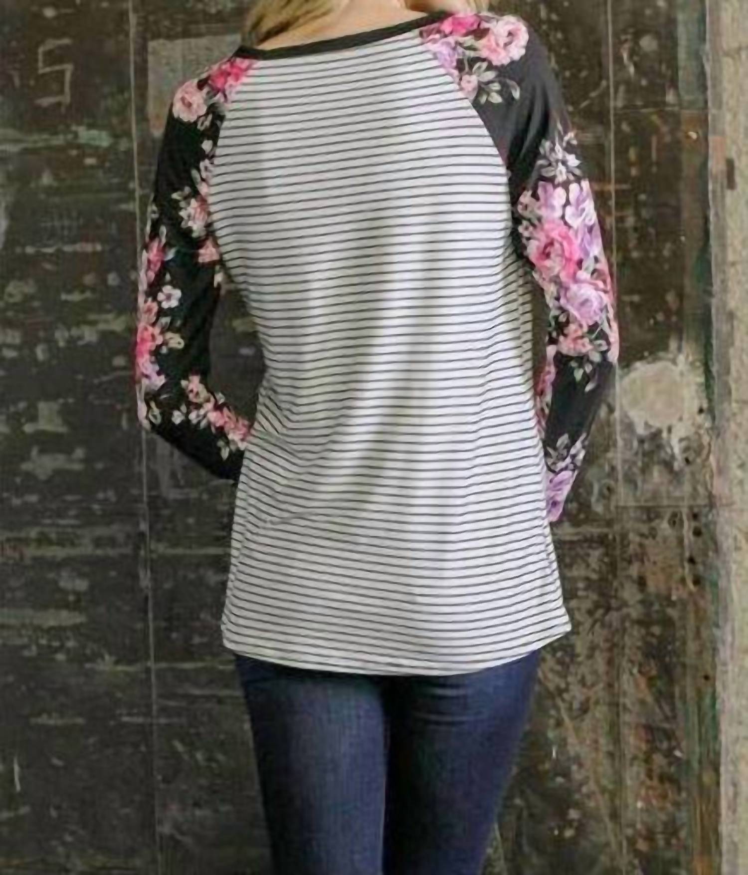 Ellis - Floral & Striped Top