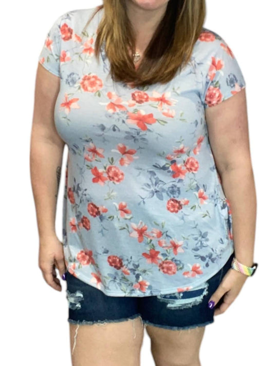 White Birch - Floral Ruffle Tee