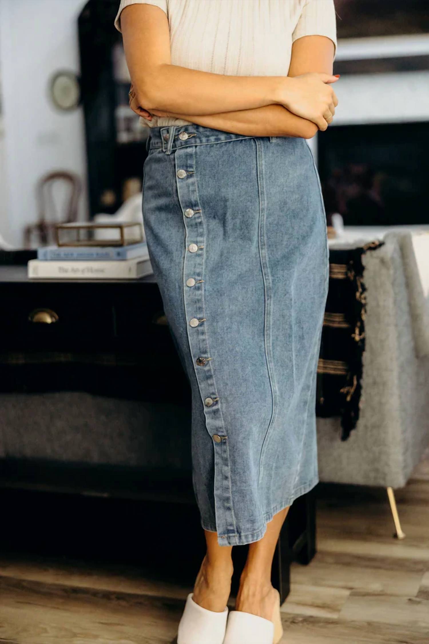 Mikarose - Button Front Skirt