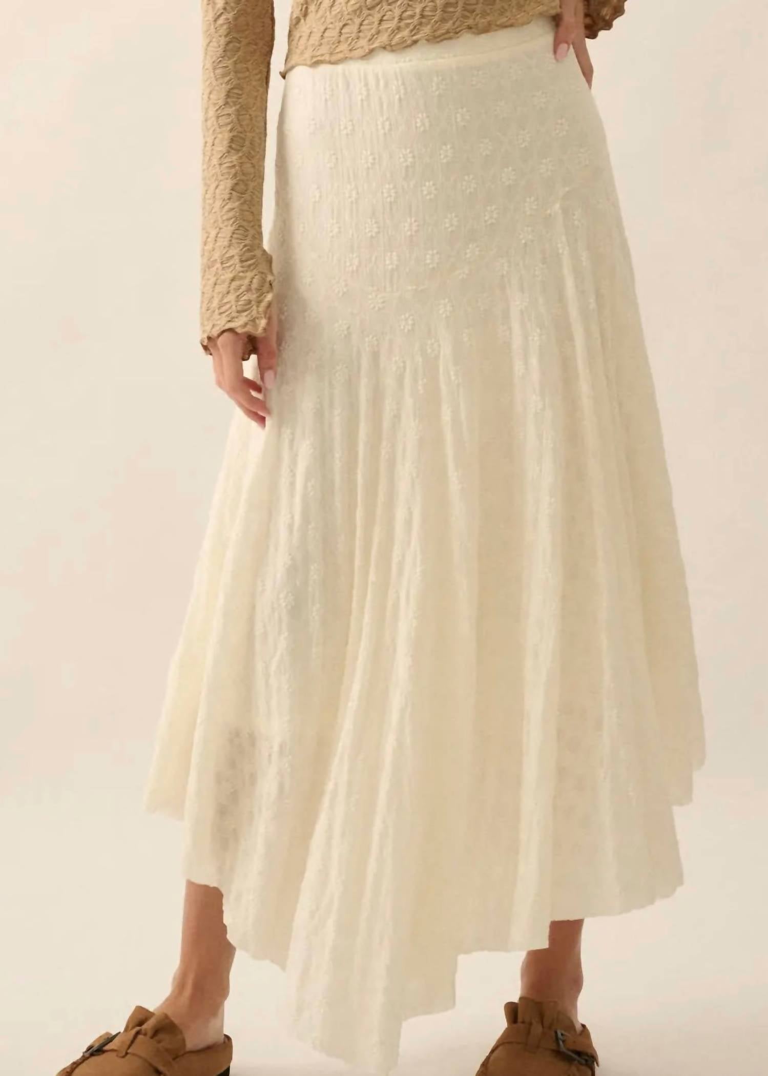 Promesa - Floral Embroidered Midi Skirt
