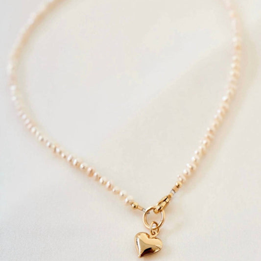 Katie Waltman - Heart and Freshwater Pearl Necklace