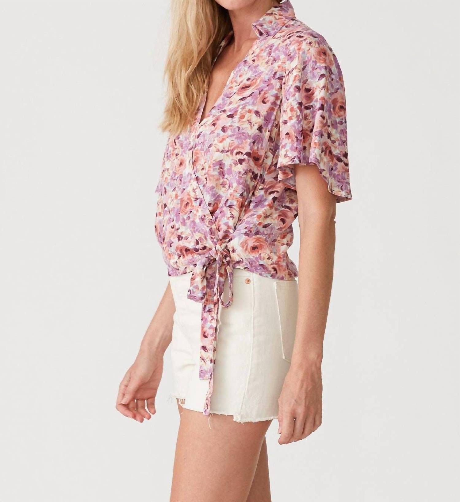 Lovestitch - Brinley Floral Surplice Wrap Top