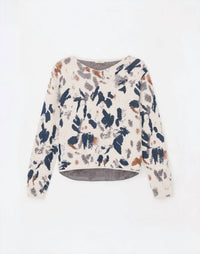 Lafayette 148 - Iridescent Paint Splatter Jacquard V-neck Sweater