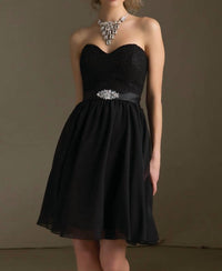 Morilee - Cocktail Lace Chiffon Dress With Satin Tie Sash