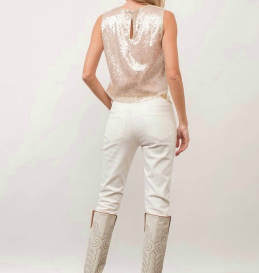 Blue B - Sylvia Sequin Sleeveless Tank Top