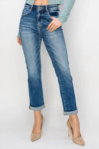 Risen - High Rise Straight Jeans