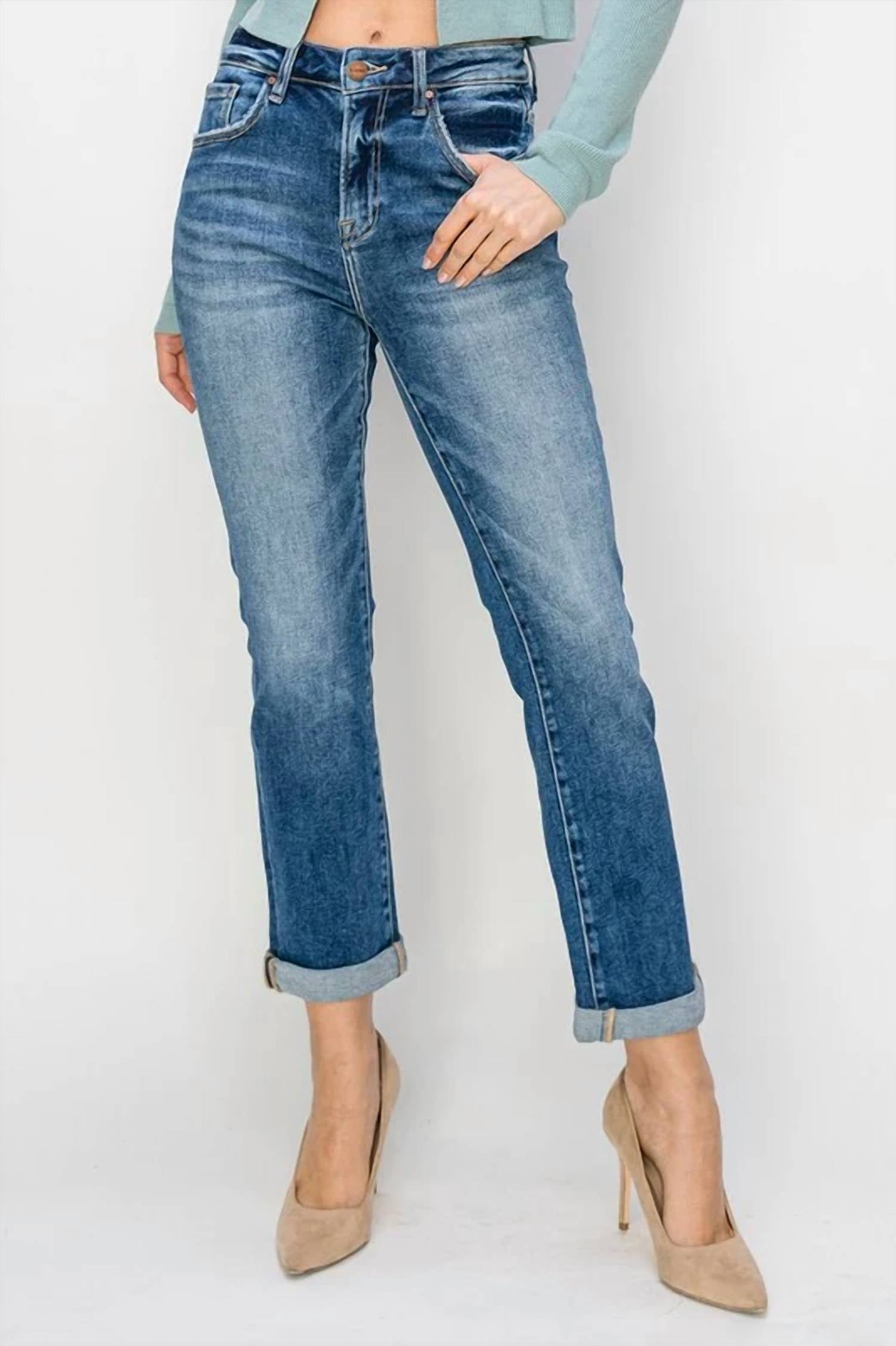 Risen - High Rise Straight Jeans