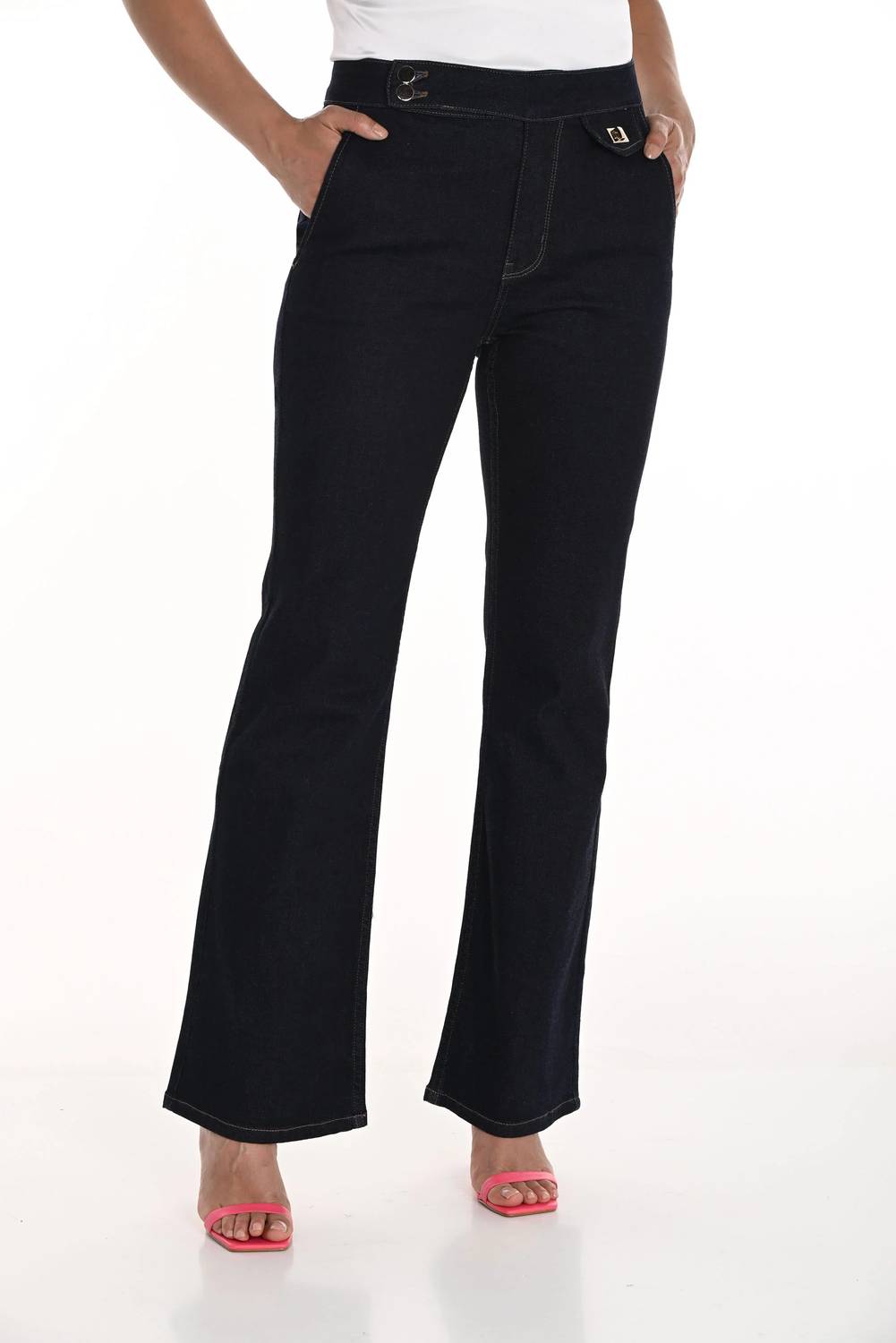 Frank Lyman Denim Fit & Flare Jeans in dark blue - women's jeans