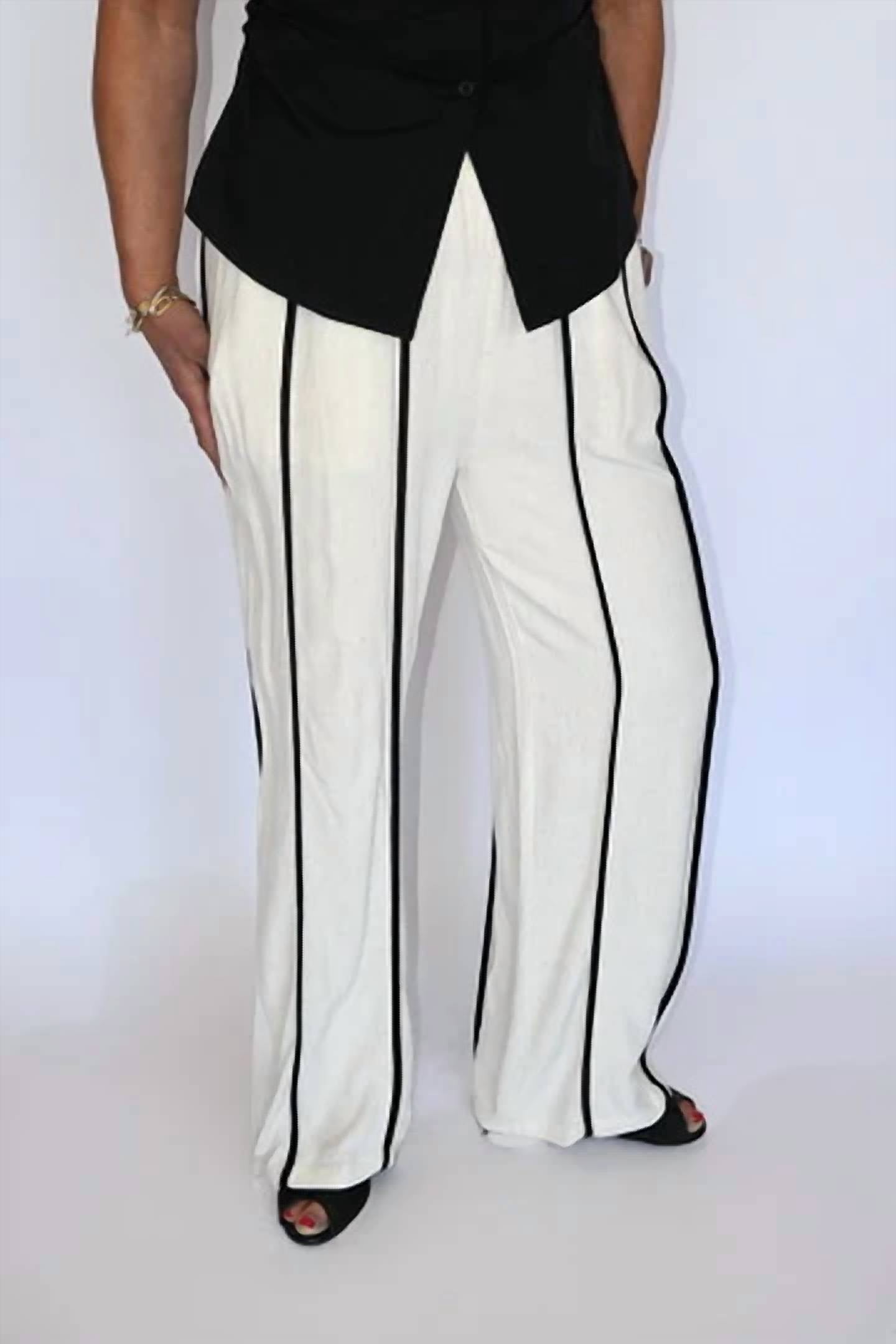 Vintage Havana - Earthy Linen Striped Pants