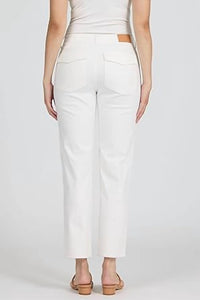 DEAR JOHN DENIM Portia Mid Rise Pants in ivory - women's pants - detail view