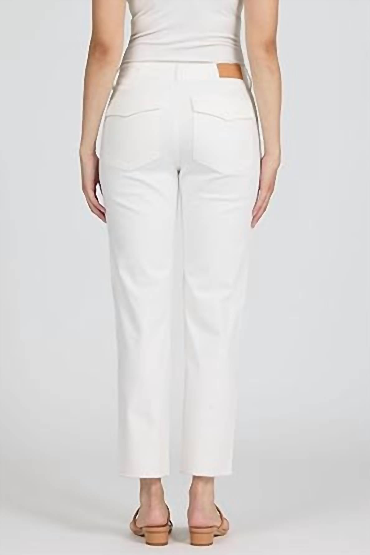 DEAR JOHN DENIM Portia Mid Rise Pants in ivory - women's pants - detail view