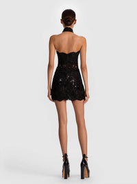 Alice + Olivia - Georgie Embellished Lace Mini Dress