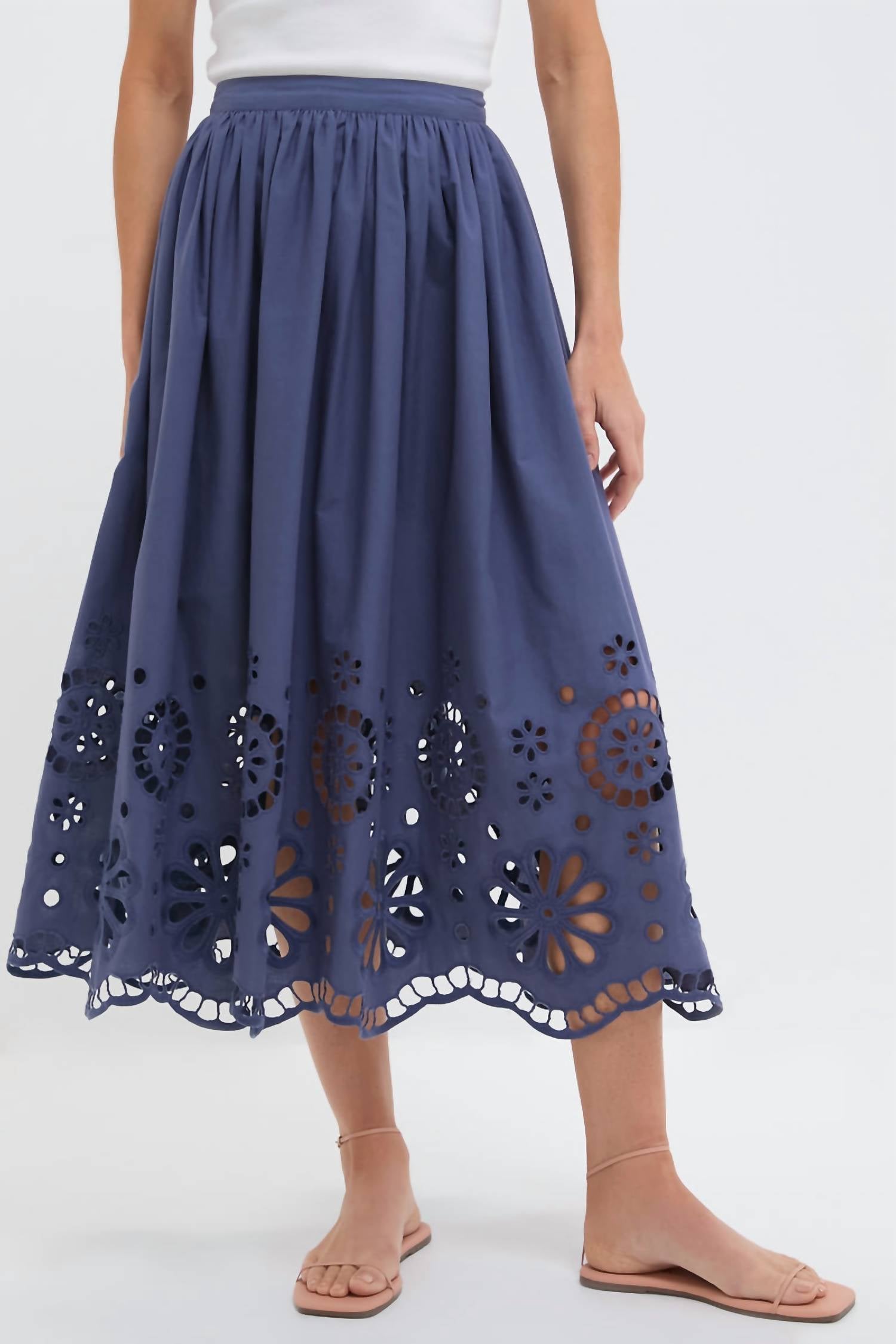 The Great. - The Super Bloom Eyelet Skirt