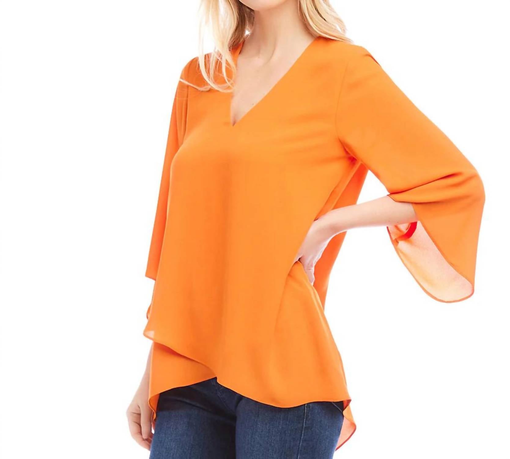 Karen Kane - Taci Bracelet Sleeve Asymmetrical Top