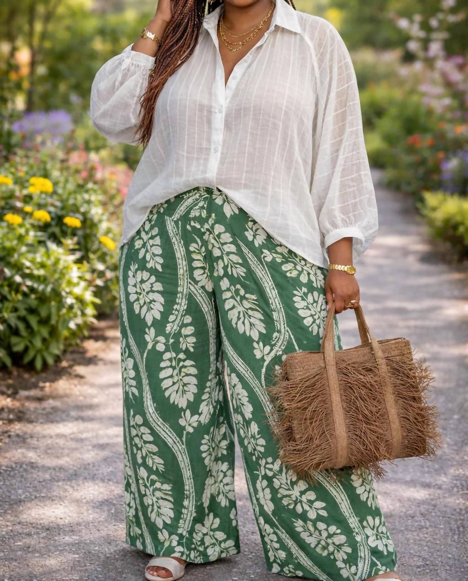 Umgee - Garden Glam Wide-Leg Pants