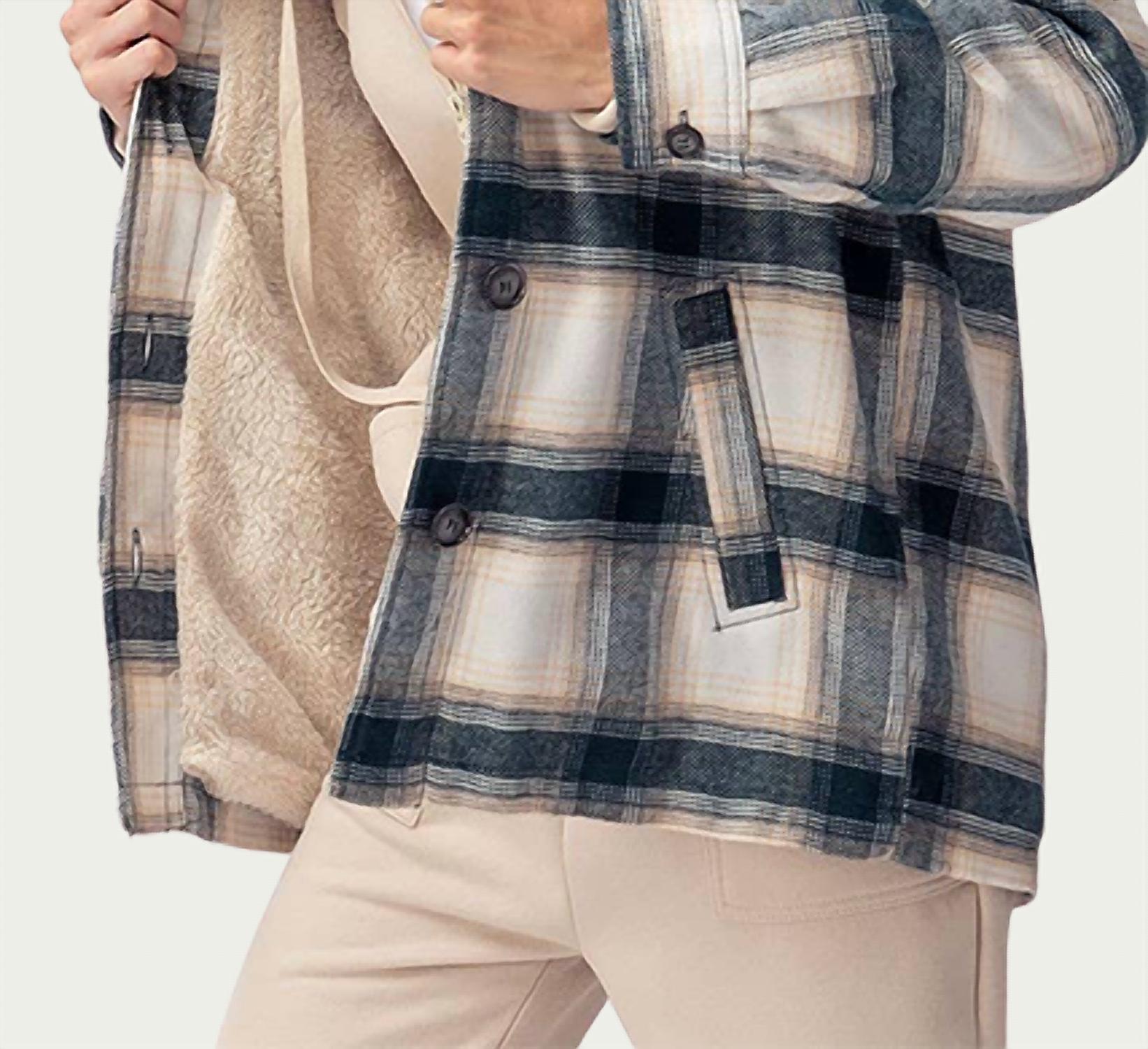 CHECKED SHERPA-LINED SHACKET